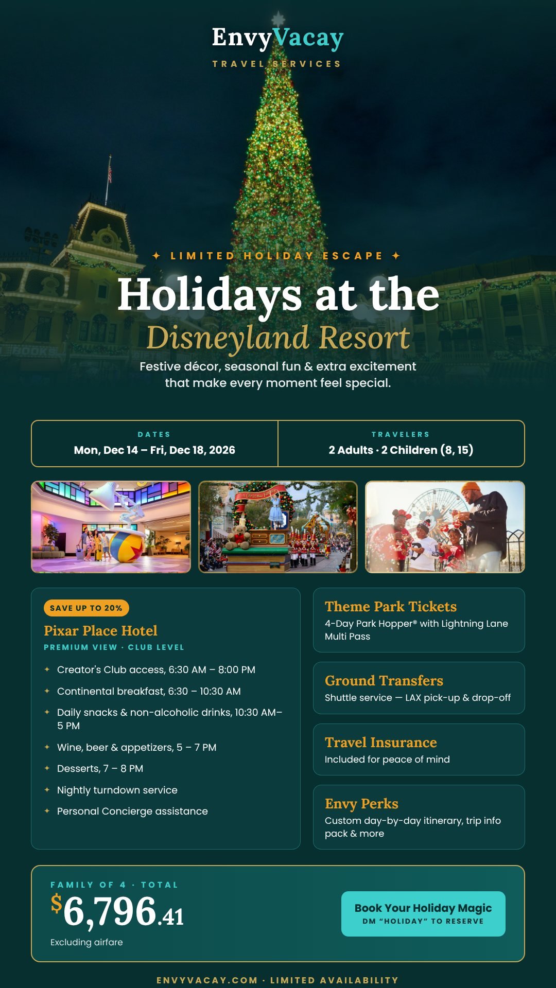 Holidays at the Disneyland Resort promotion flyer